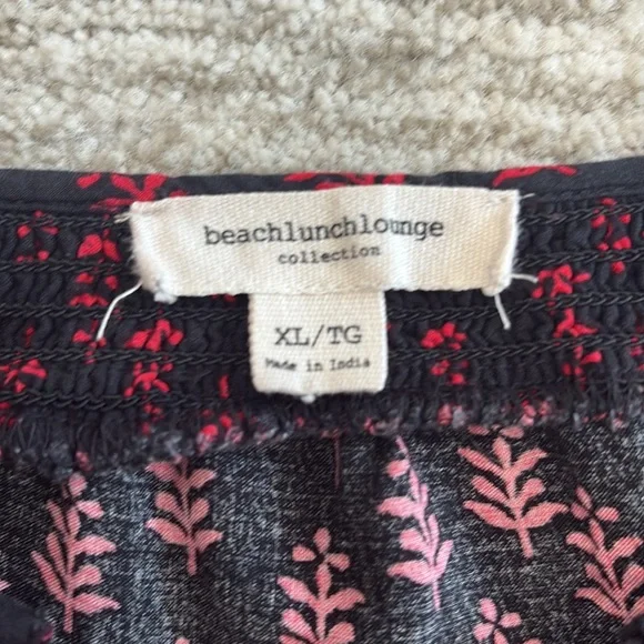 Beachlunchlounge Floral Paisley Mixed Print Peasant Tunic Size XL Long Sleeve - Picture 2 of 13